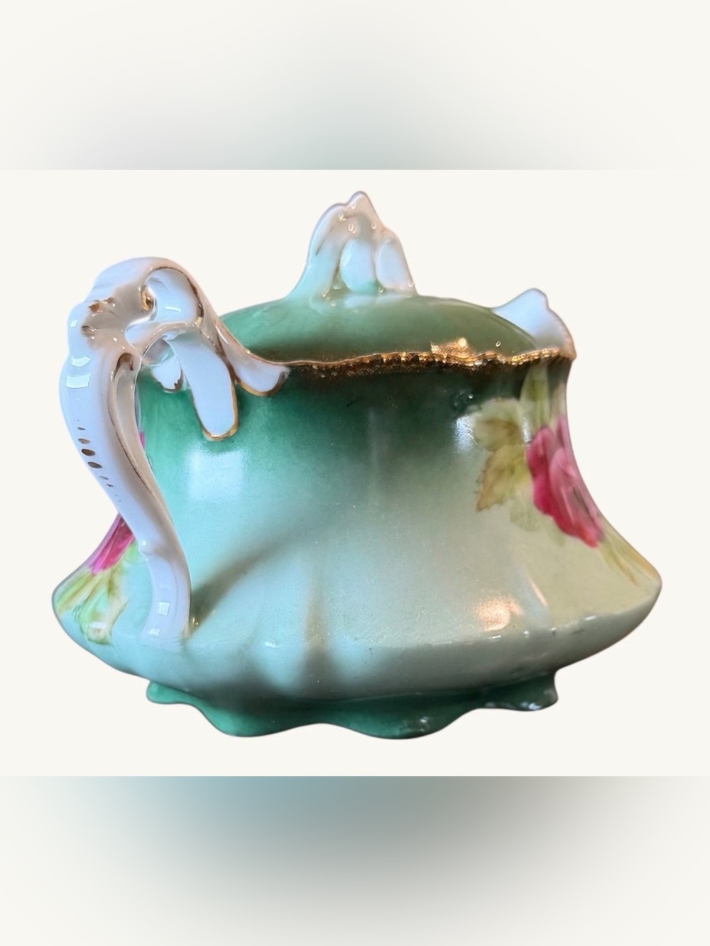 Creamer Hand Painted Porcelain Roses Ornate Vintage - Picture 2 of 6
